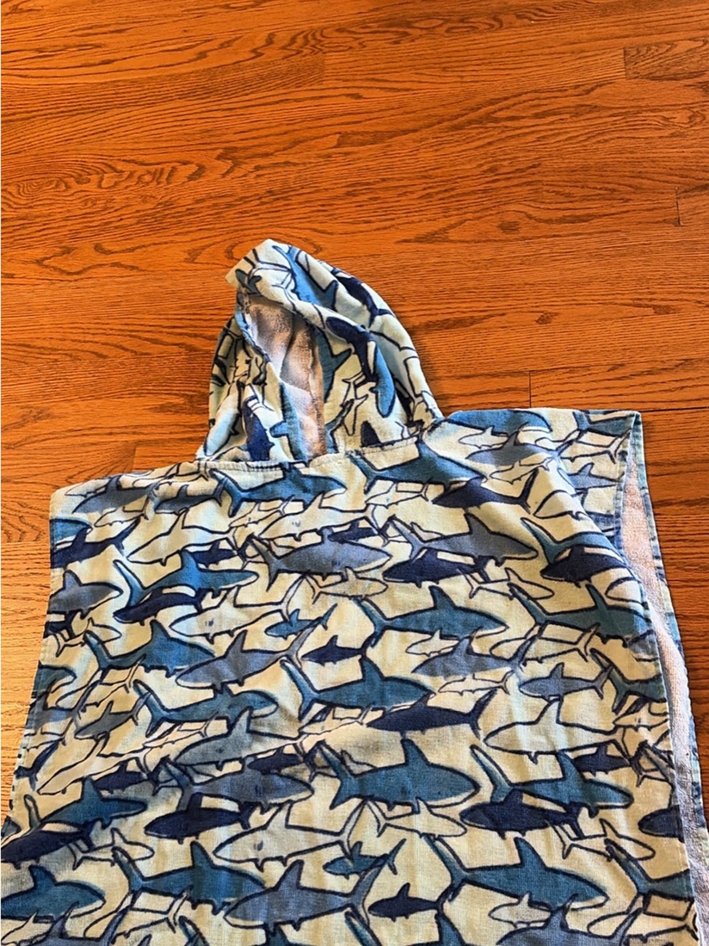 Lightening Bug towel cover up hooded blue sharks swim unisex